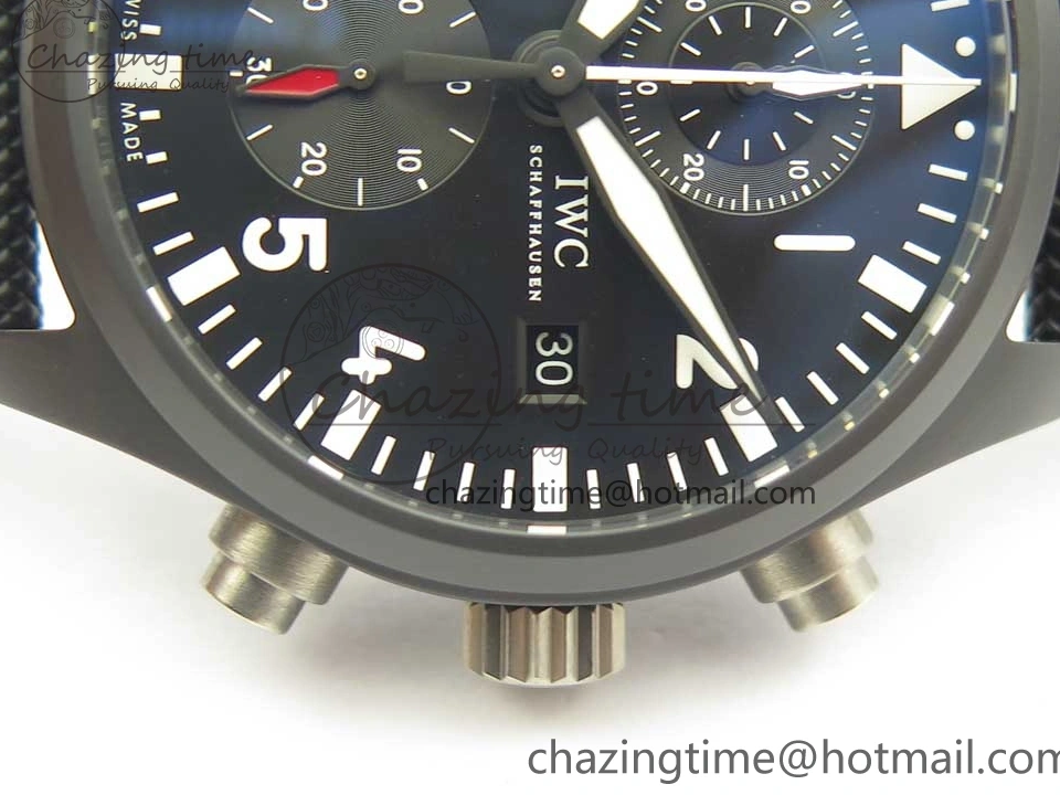 MIROTIME 0401 Modern PILOT IW389001 ZF 1:1 Best Edition Ceramic Case Black Dial on Nylon Strap A7750 (Same Function As Genuine) 7158